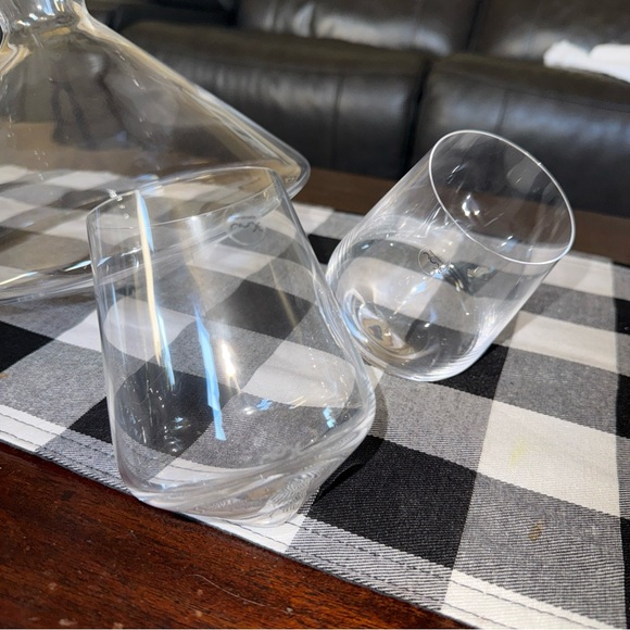 Nude Balance Wine Decanter & (4) Glasses Set Glass Gorgeous New No Box $300 Ret - Picture 8 of 10